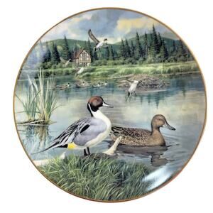 VTG Edwin Knowles 1986 Pintail Ducks Bart Jerner Plate 9" w/ COA & Box #6888B